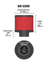 Load image into Gallery viewer, K&amp;N Clamp On Rubber Base Crankcase Vent Filter 0.5in Flange ID 2in OD 1.5in Height - 62-1330