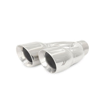 Load image into Gallery viewer, Mishimoto Universal Steel Muffler Tip 2.5in Inlet Dual Y Polished - MMEXH-TIP-QY25P