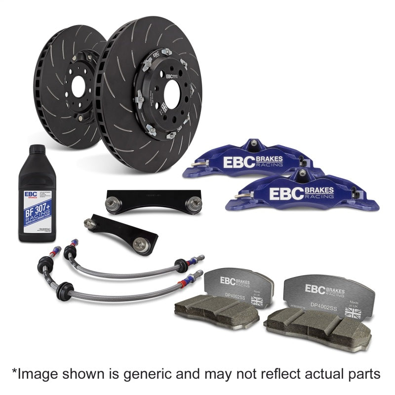 EBC Racing 99-04 Honda S2000 AP1 Blue Apollo-4 Calipers 330mm Rotors Front Big Brake Kit - BBK040BLU-2