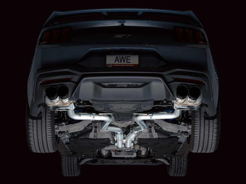 AWE 2024 Ford Mustang GT Fastback S650 RWD SwitchPath Cat-Back Exhaust w/ Quad Diamond Black Tips - 3025-43650