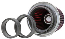 Load image into Gallery viewer, K&amp;N Universal Air Filter Chrome Round Tapered Red - 4in Flange ID x 1.125in Flange Length x 5.5in H - RG-1001RD
