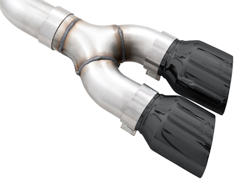 AWE 21+ Ford F150 Dual Side Exit Cat-Back Exhaust - 4.5in Diamond Black Tips *For Stock Y-Pipe Only - 3015-23059