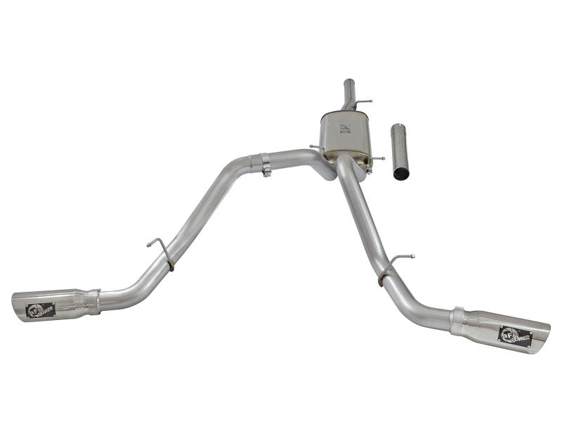 aFe MACH Force-Xp 3in CB SS Dual Exhaust w/Polished Tips 09-16 GM Silverado/Sierra 4.3L/4.8L/5.3L - 49-44071-P