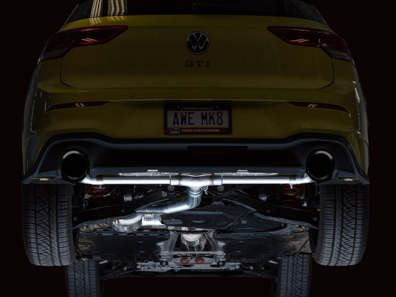 AWE Tuning 2022 VW GTI MK8 Touring Edition Exhaust - Diamond Black Tips - 3015-33658