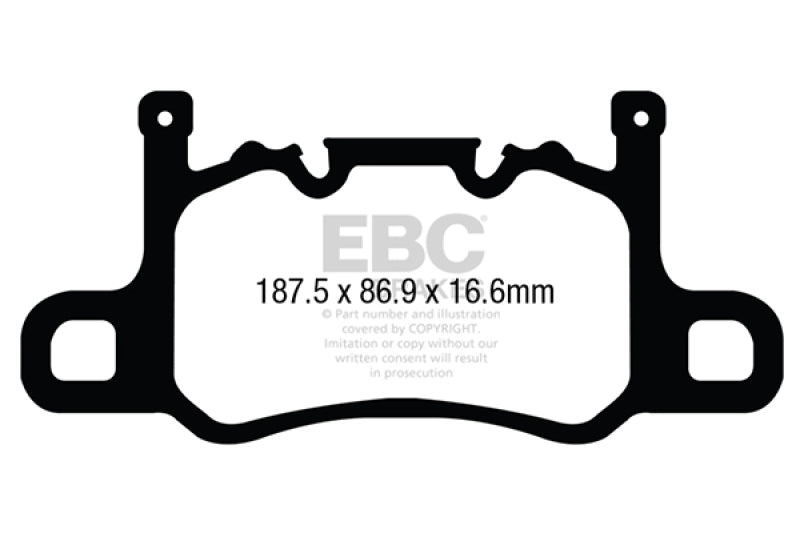 EBC 13-15 Porsche 911 (991) GT3 3.8L (w/Cast Iron Rotor) Redstuff Rear Brake Pads - DP32207C