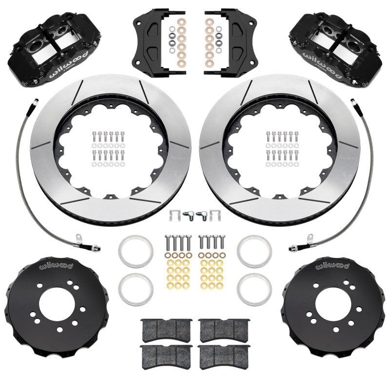 Wilwood 89-98 Nissan 240SX/89-94 Skyline/90-96 300ZX Superlite 6R Fr BBK w/ 14in SLT Rotors - Black - 140-18247