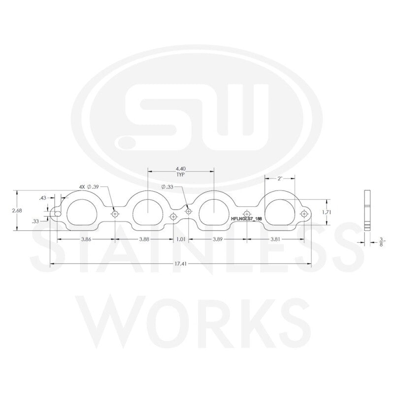 Stainless Works Chevrolet LS7 D-Port Shaped Header 304SS Exhaust Flanges 1-7/8in Primaries - HFLS7188