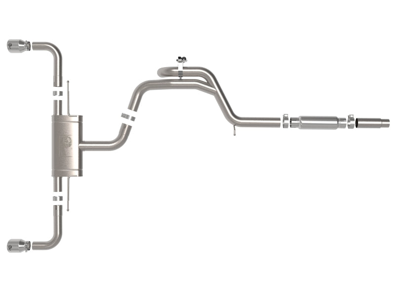 aFe Gemini XV 3in to 2 1/2in 304 SS Cat-Back Exhaust 22-23 Volkswagen GTI (MK8) 2.0L w/Polished Tips - 49-36451-P