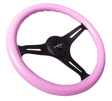 Load image into Gallery viewer, NRG Classic Wood Grain Steering Wheel (350mm) Solid Pink Painted Grip w/Black 3-Spoke Center - ST-015BK-PK