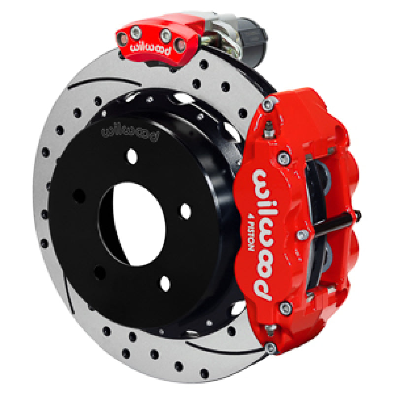 Wilwood 88-98 GM C1500 Superlite Rear Elec. Parking Brake Kit 12.88in SRP Rotor 3.25in Offset - Red - 140-18044-DR