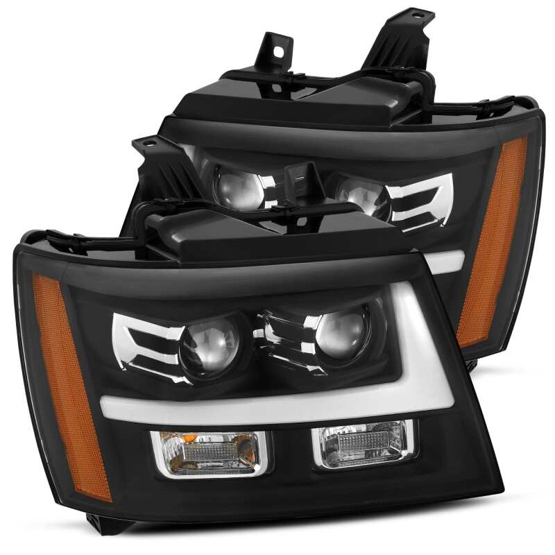 AlphaRex 07-14 Chevrolet Tahoe/Suburban LUXX-Series LED Projector headlights Black w/ DRL/Sequential - 880295