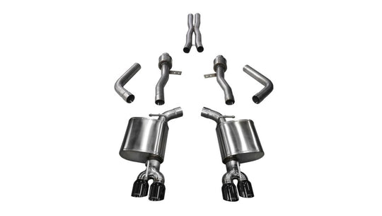 Corsa 2017-2023 Dodge Challenger 5.7L V8 Sport Cat-Back Dual Rear Exit w/3.5in Black Tips - 21005BLK