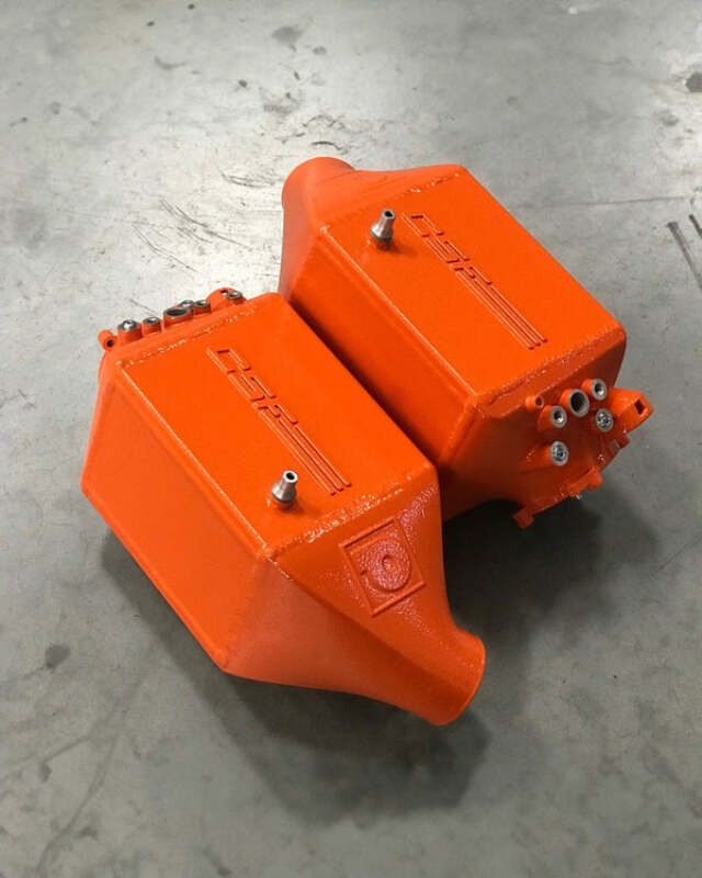 CSF 12-16 BMW M5 (F10) / 12-18 BMW M6 (F06/F12/F13) Twin Charge-Air-Cooler Set - Fire Orange - 8109FO