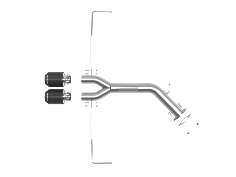 aFe Takeda 3in-2.5in 304 SS Axle-Back Exhaust w/ Carbon Tip 19-20 Hyundai Veloster I4-1.6L(t) - 49-37012-C