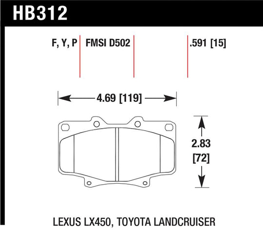Hawk HPS Street Brake Pads - HB312F.591