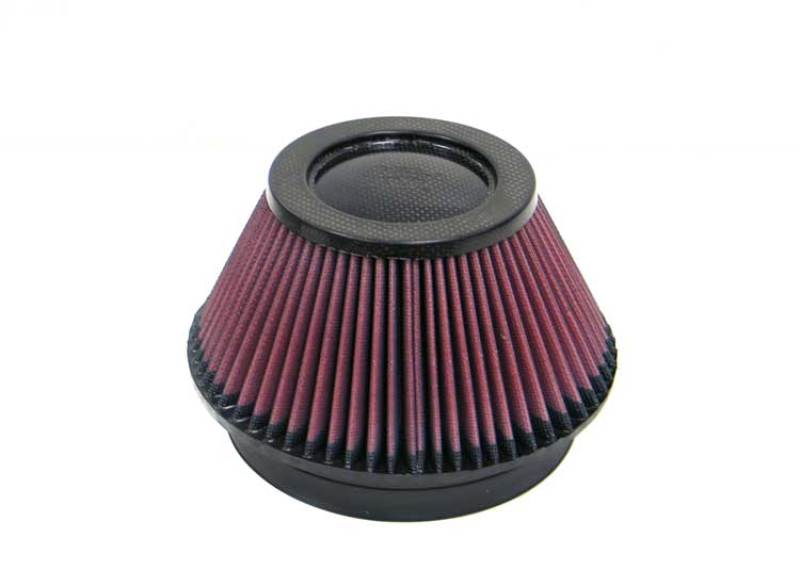 K&N Universal Round Tapered Carbon Fiber Air Filter 6in Flg ID Centered/7.5in B OD/4.5in T OD/4in H - RP-4600