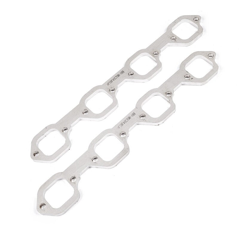 Stainless Works SBF Victor Senior Heads Square Port Header 304SS Exhaust Flanges 2in Primaries - HFSBFVICT200