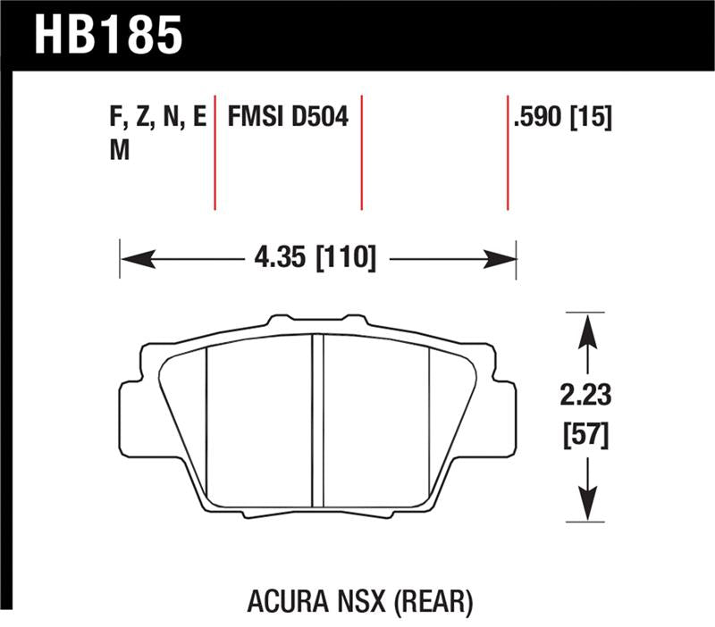 Hawk HP+ Street Brake Pads - HB185N.590