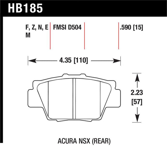 Hawk HP+ Street Brake Pads - HB185N.590