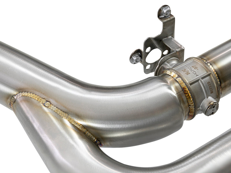 aFe MACH Force-Xp 3.5in. 304 SS C/B Exhaust w/o Muffler 15-18 BMW X5 M V8-4.4L (tt) - Polished Tip - 49-36342-P