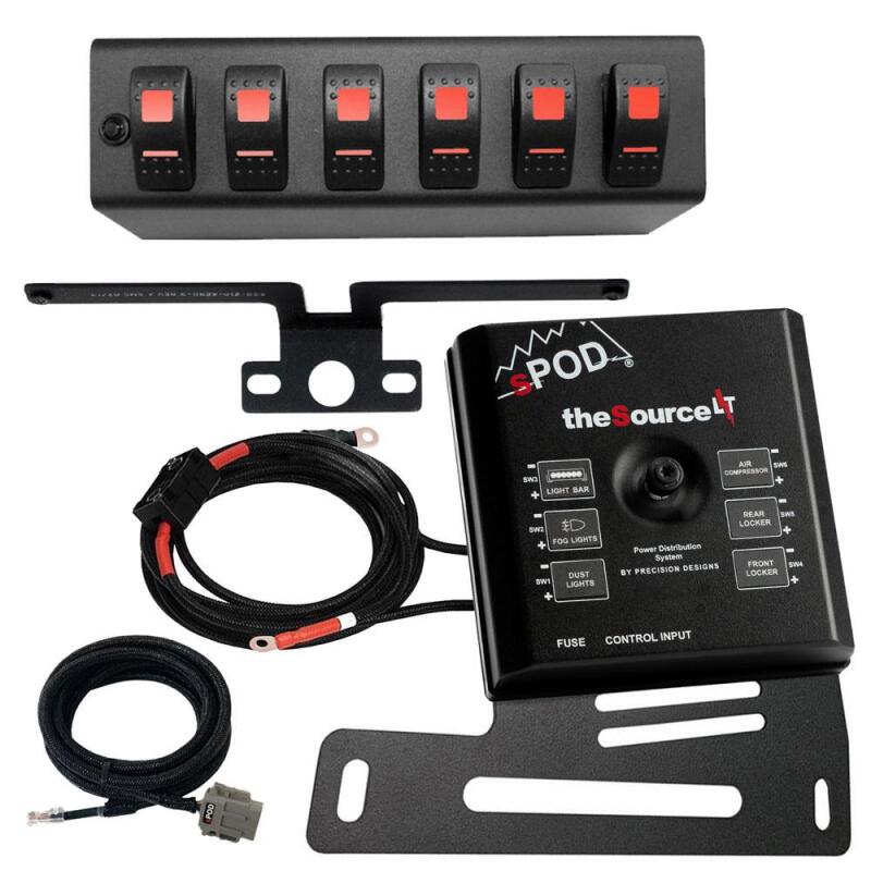sPOD 07-08 Jeep Wrangler JK SourceLT w/Red LED Switch Panel - 873185