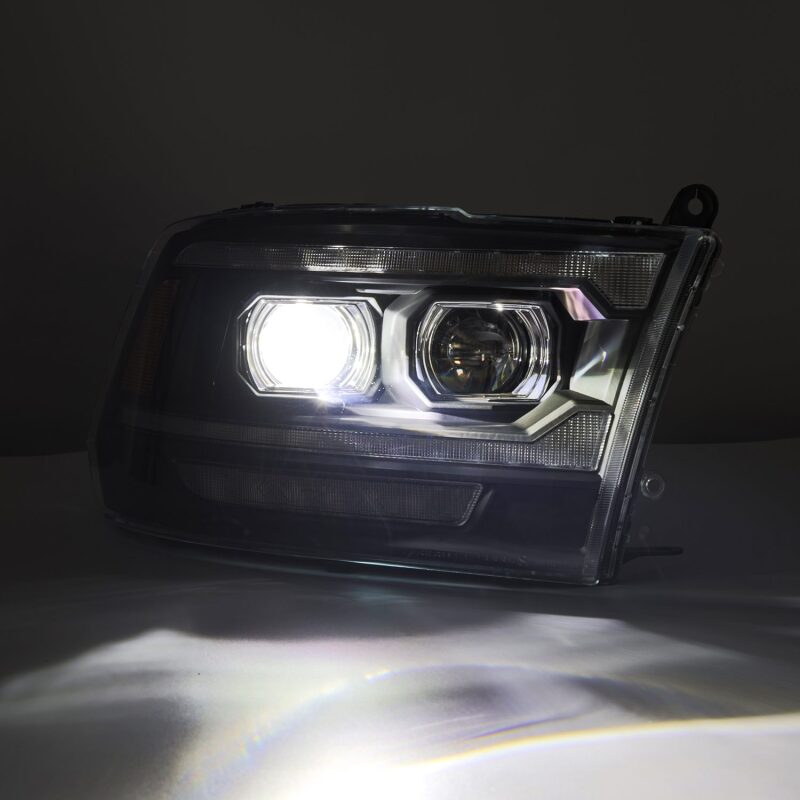 AlphaRex 09-18 Ram 2500 LUXX LED Proj Headlight Plank Style Alpha Blk w/Activ Light/Seq Signal/DRL - 880560
