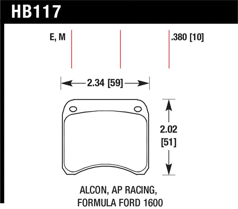 Hawk AP Racing CP3696 Black Race Brake Pads - HB117M.380