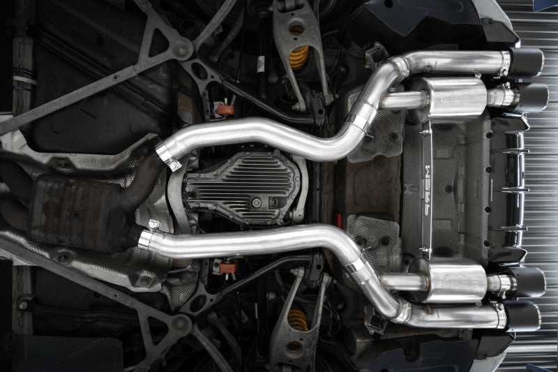 MBRP 18-22 BMW M2 Competition 3.0L T304 SS 3in Resonator-Back Exhaust Quad Rear w/ Carbon Fiber Tips - S45023CF