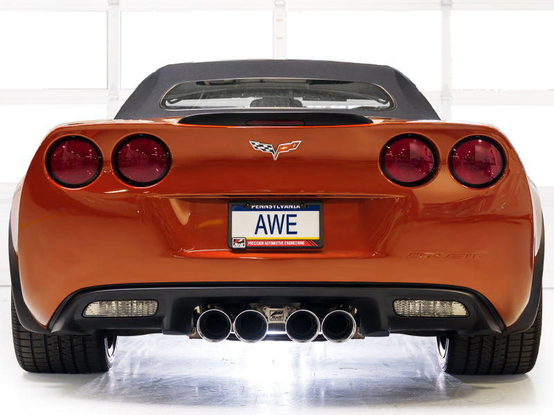 AWE Tuning 05-07 C6 Chevrolet Corvette 6.0L Touring Edition Axle-Back Exhaust w/ Chrome Silver Tips - 3015-42660