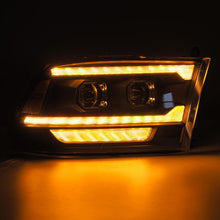 Load image into Gallery viewer, AlphaRex 09-18 Ram 1500/2500 PRO-Series Proj Headlights Black w/Sequential Signal and Top/Middle DRL - 880561
