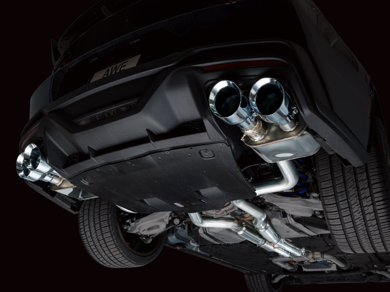 AWE 2024 Ford Mustang Dark Horse S650 RWD SwitchPath Cat-Back Exhaust w/ Quad Chrome Silver Tips - 3025-42375