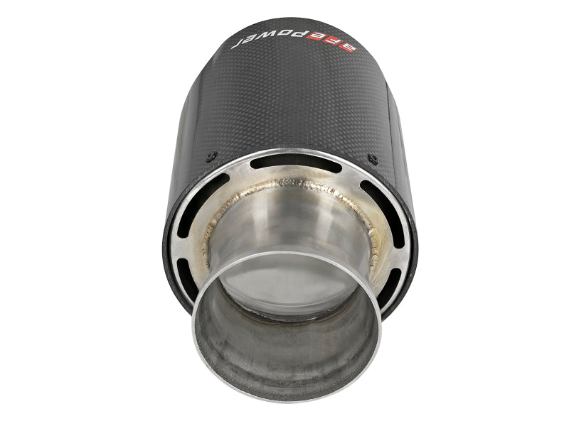aFe MACH Force-XP 4-1/2in Carbon Fiber OE Replacement Exhaust Tips - 15-19 Dodge Charger/Hellcat - 49C32068-C