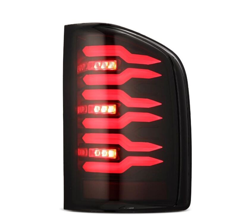 AlphaRex 07-14 Chevrolet Silverado 1500/2500HD/3500HD Luxx-Series LED Tail Lights Black/Red - 620000