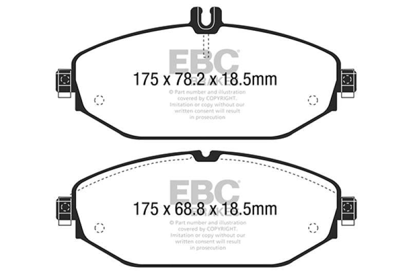 EBC 15+ Mercedes-Benz C300 (W205) 2.0 Turbo Redstuff Front Brake Pads - DP32214C