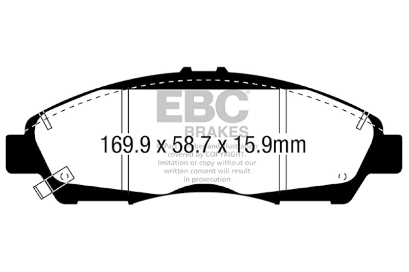 EBC 2017+ GMC Acadia (2nd Gen) 2.5L Yellowstuff Front Brake Pads - DP43063R