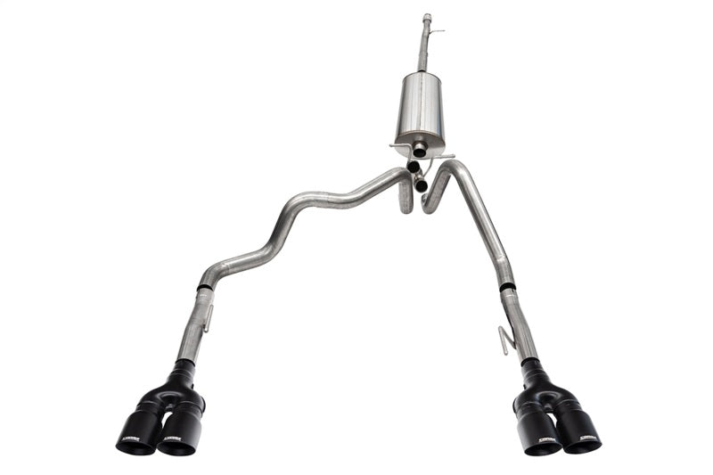 Corsa 19-25 GMC Sierra 1500 Cat-Back Dual Rear Exit with Twin 4in Black Powder Coat Pro-Series Tips - 21201BPC