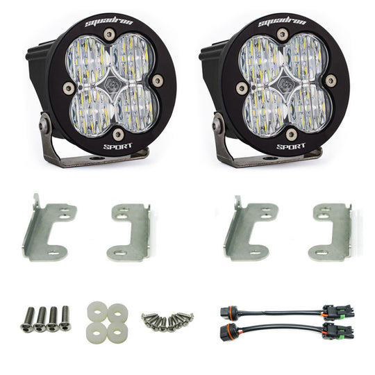 Baja Designs 07-09 Wrangler JK w/OE Bumper Squadron R Sport Fog Pocket Kit - Clear - 448146