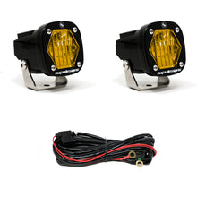 Load image into Gallery viewer, Baja Designs S1 Amber Wide Cornering LED Light w/ Mounting Bracket Pair - 387815