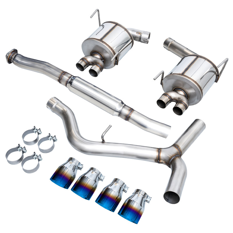 AWE Tuning 12-14 Subaru WRX STI Touring Edition Exhaust - Vapor Blue Quad Tips - 3015-49112