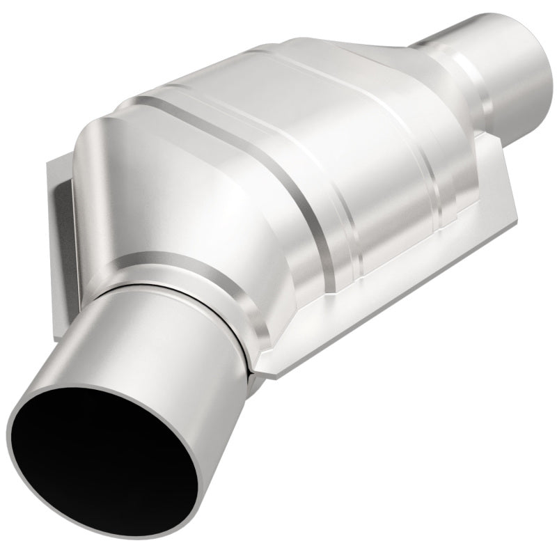 MagnaFlow Universal Catalytic Converter 2in Inlet/Outlet Angled Offset/Center Oval (California) - 444074