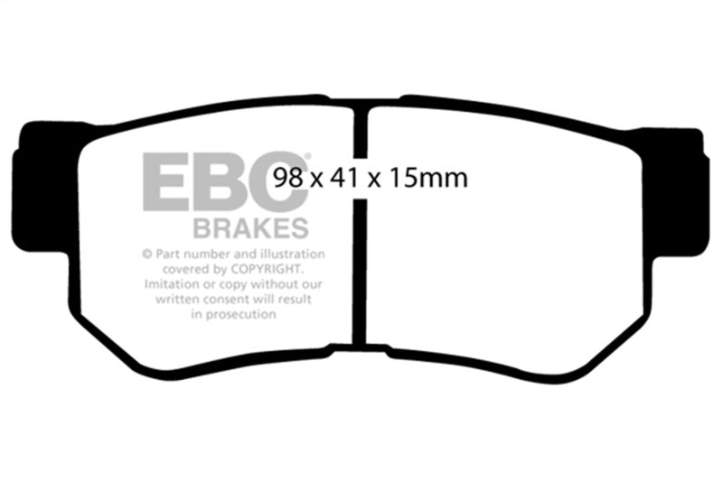 EBC 08-09 Hyundai Azera 3.3 Yellowstuff Rear Brake Pads - DP41392R