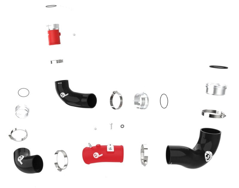 aFe BladeRunner 22-23 Kia Stinger L4-2.5L (t) Aluminum Hot and Cold Charge Pipe Kit - Red - 46-20694-R