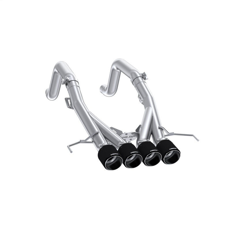 MBRP 14-19 Chevrolet Corvette 6.2L 3in Axle-Back Muffler Bypass Quad Exit Carbon Fiber Tips - S70083CF