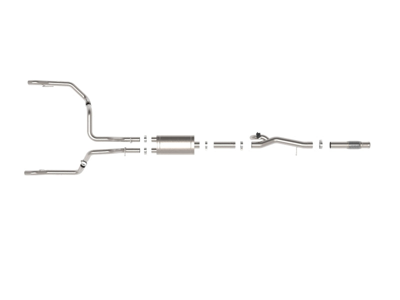 aFe Gemini XV 4in to Dual 3in 304 SS Cat-Back Exhaust w/ Cutout 19-21 GM Silverado/Sierra V8-6.2L - 49-34140