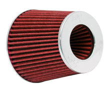 Load image into Gallery viewer, K&amp;N Universal Air Filter Chrome Round Tapered Red - 4in Flange ID x 1.125in Flange Length x 5.5in H - RG-1001RD