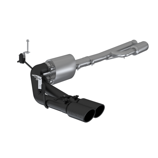 MBRP 2019+ Chevrolet Silverado 1500 4.5L/5.3L Pre-Axle Dual Side Exit w/ 4in OD Tip- Black Coated - S5092BLK
