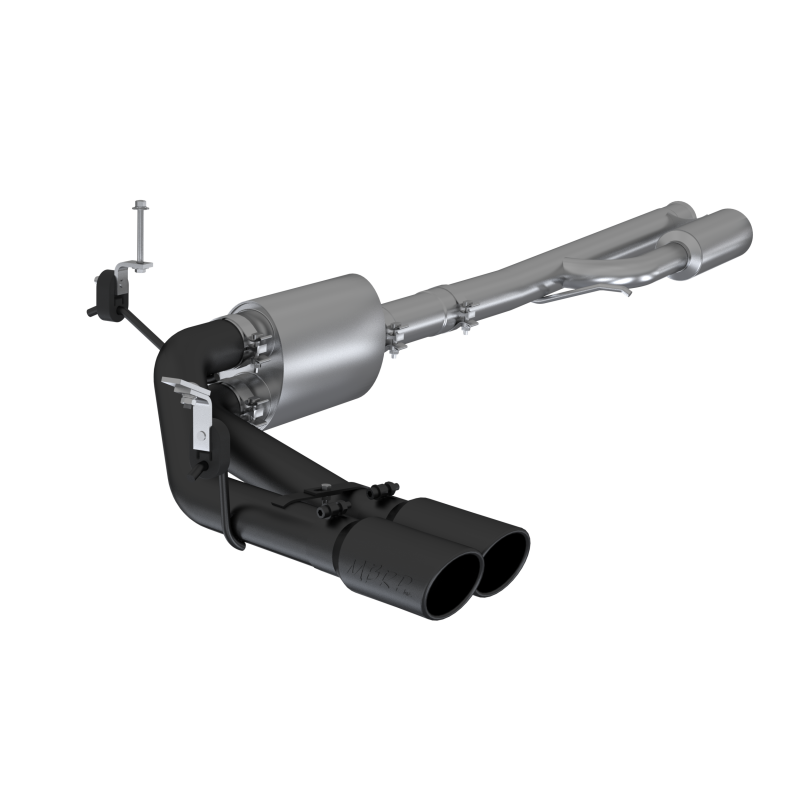MBRP 2019+ Chevrolet Silverado 1500 4.5L/5.3L Pre-Axle Dual Side Exit w/ 4in OD Tip- Black Coated - S5092BLK