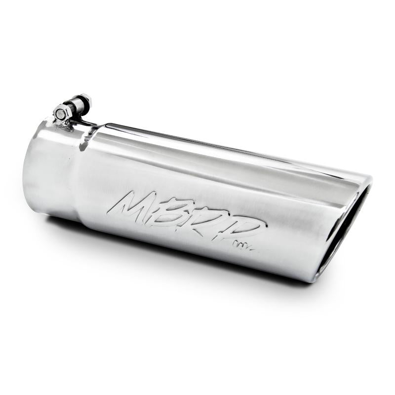 MBRP Tip 3in Round x 4in Inlet OD Dual Walled Angled Black Tip - Fits all 3in Exhausts - T5122BLK