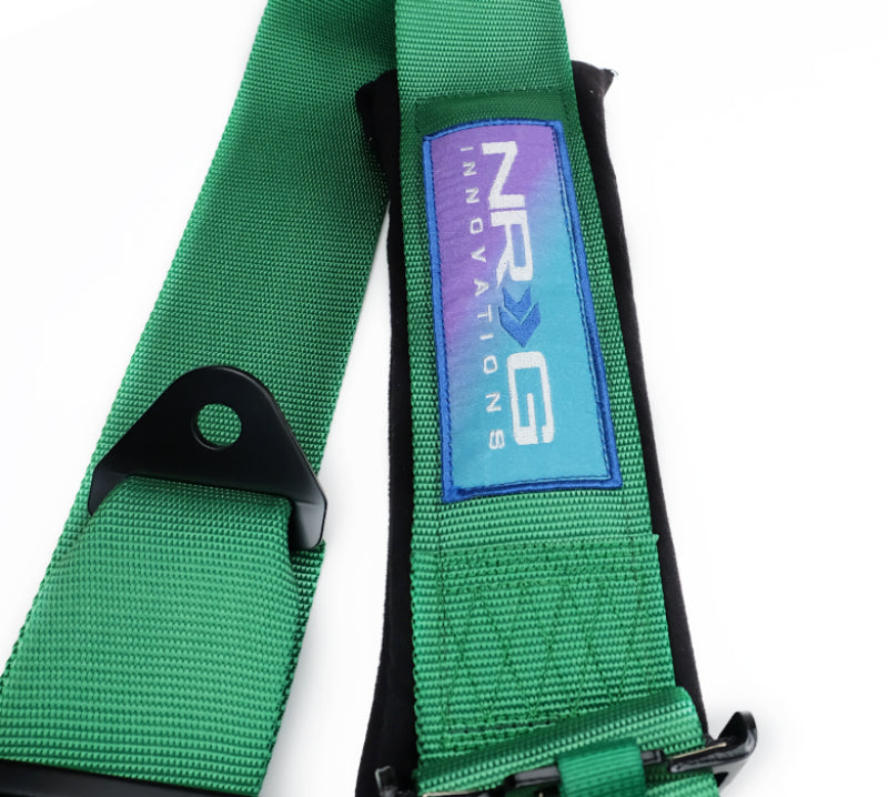 NRG 5PT 3in. Seat Belt Harness / Cam Lock - Green - SBH-B6PCGN