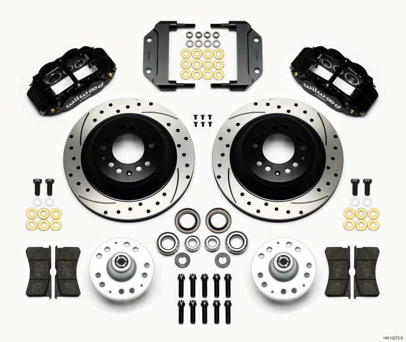 Wilwood Narrow Superlite 6R Front Hub & 1PC Rtr Kit 12.88in Drilled Magnum Force Drop Spindle - 140-12272-D